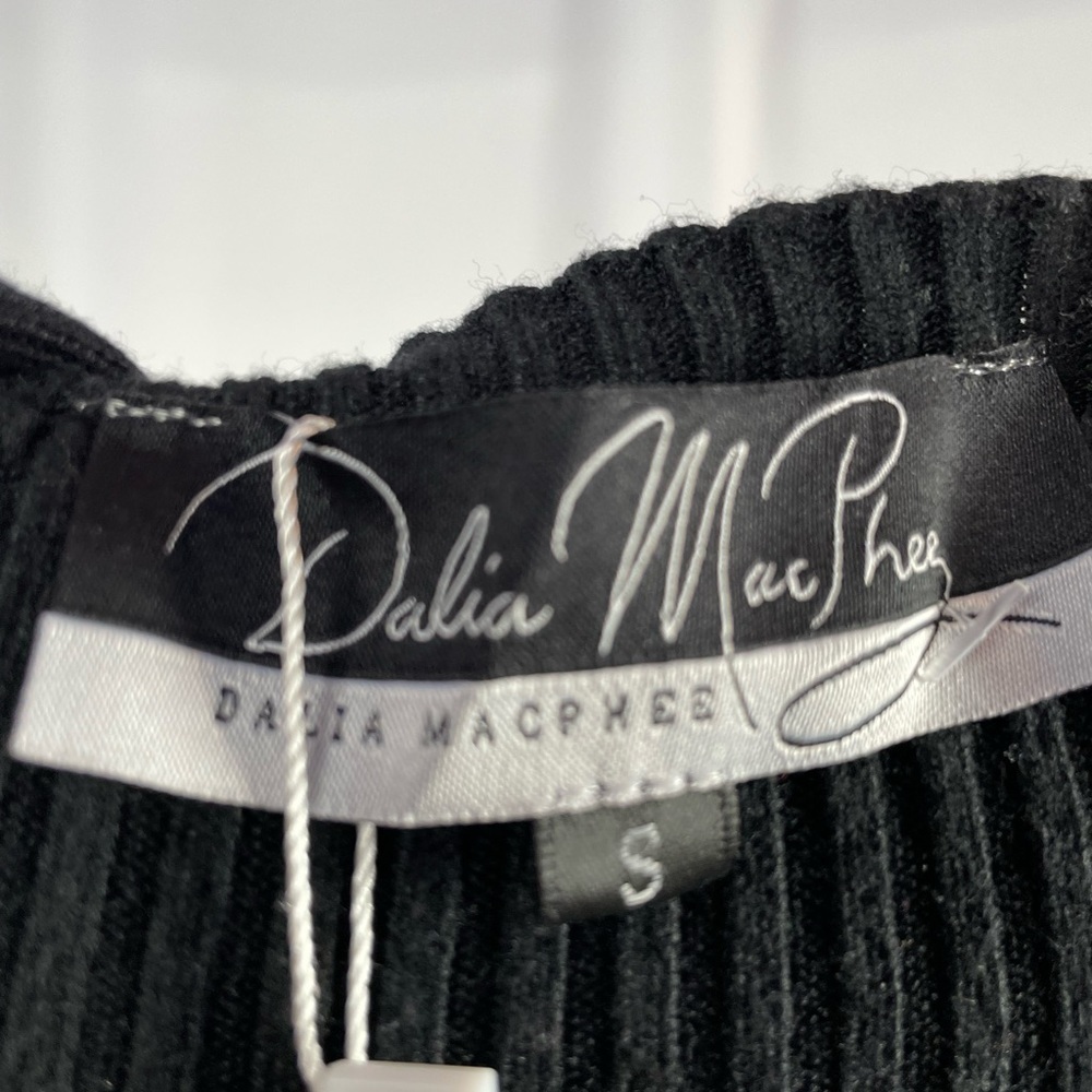 NWT Dalia MacPhee Long Sleeve Pleated Sweater Dress in‎ Black Brown Size Small - Picture 8 of 8